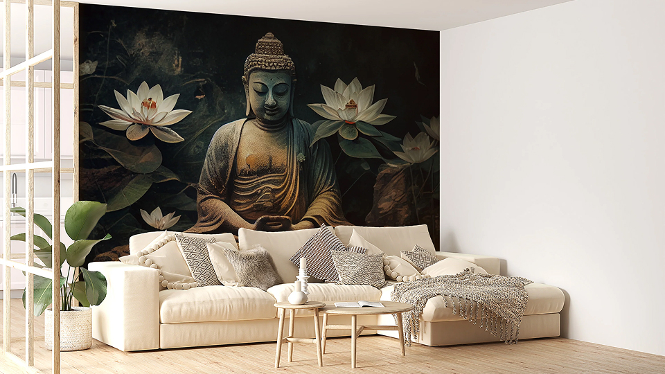 giấy dán tường hình phật tổ