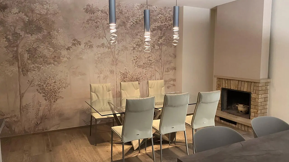 giấy dán tường rừng thu
